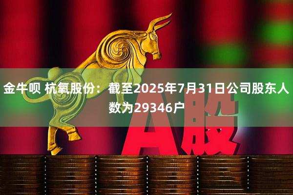 金牛呗 杭氧股份：截至2025年7月31日公司股东人数为29346户